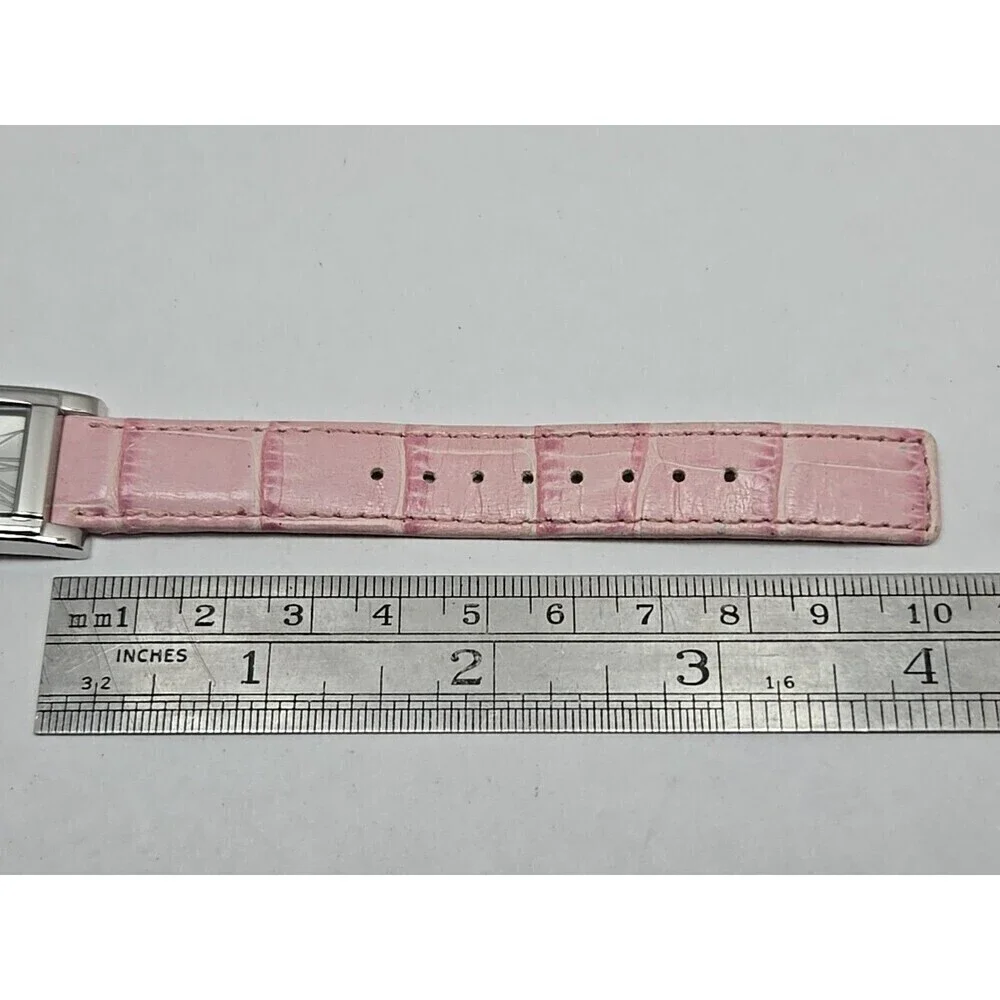 Kenneth Cole Reaction KC2404 Ladies XS Tank Watch Pink Leather Strap New Battery